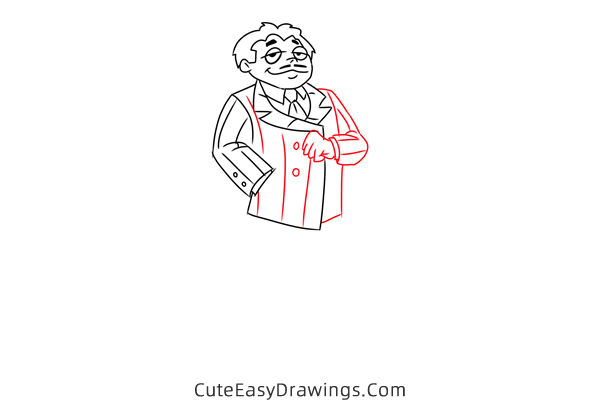 how to draw gomez addams from the addams family - www.cuteeasydrawings.com