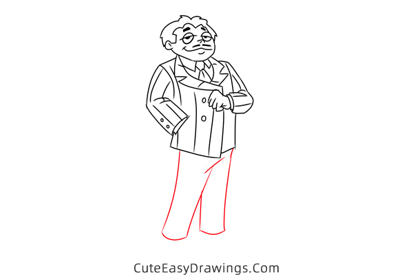how to draw gomez addams from the addams family - www.cuteeasydrawings.com