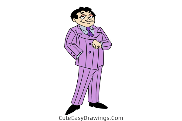 how to draw gomez addams from the addams family - www.cuteeasydrawings.com