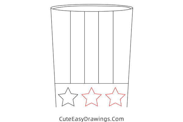 how to draw a 4th of july hat - www.cuteeasydrawings.com
