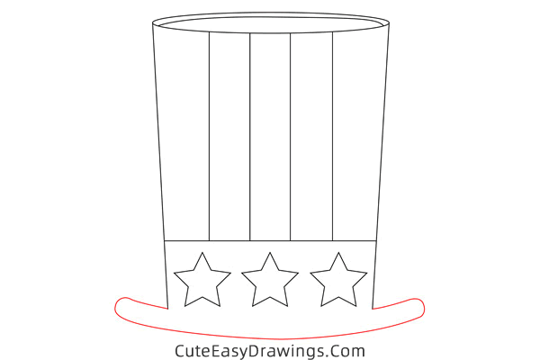 how to draw a 4th of july hat - www.cuteeasydrawings.com