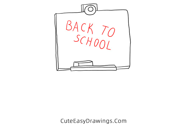 how to draw a chalkboard with back to school - www.cuteeasydrawings.com