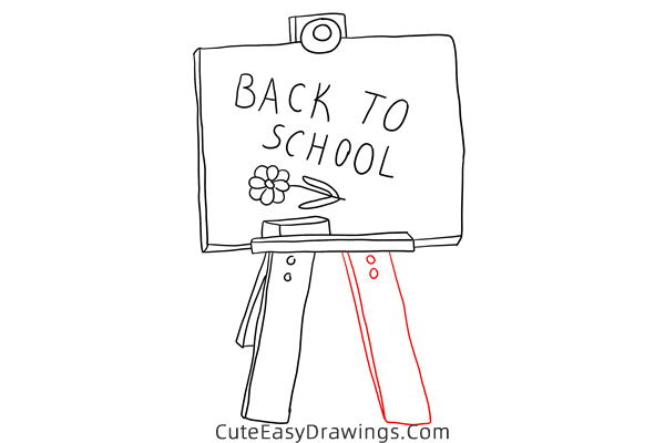 how to draw a chalkboard with back to school - www.cuteeasydrawings.com