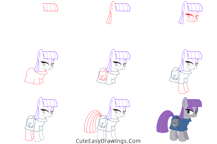 how to draw maud pie from my little pony - www.cuteeasydrawings.com