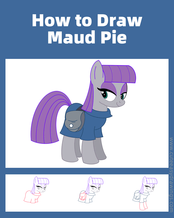 how to draw maud pie from my little pony - www.cuteeasydrawings.com