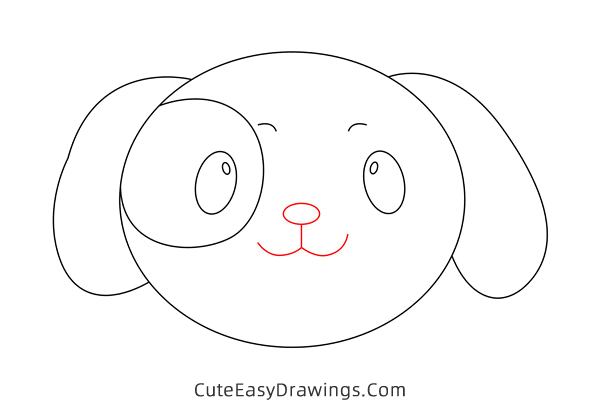 how to draw a puppy face - www.cuteeasydrawings.com