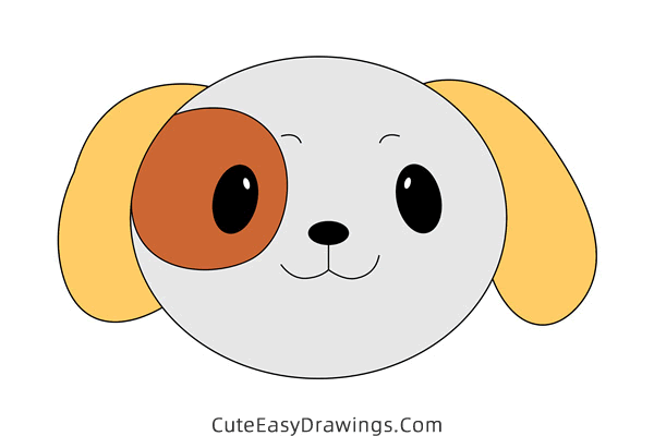 how to draw a puppy face - www.cuteeasydrawings.com