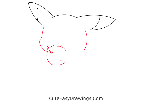 how to draw pikachu with an apple - www.cuteeasydrawings.com