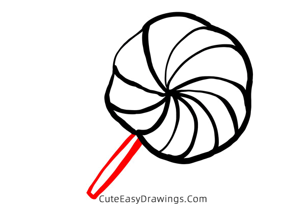how to draw a lollipop - www.cuteeasydrawings.com