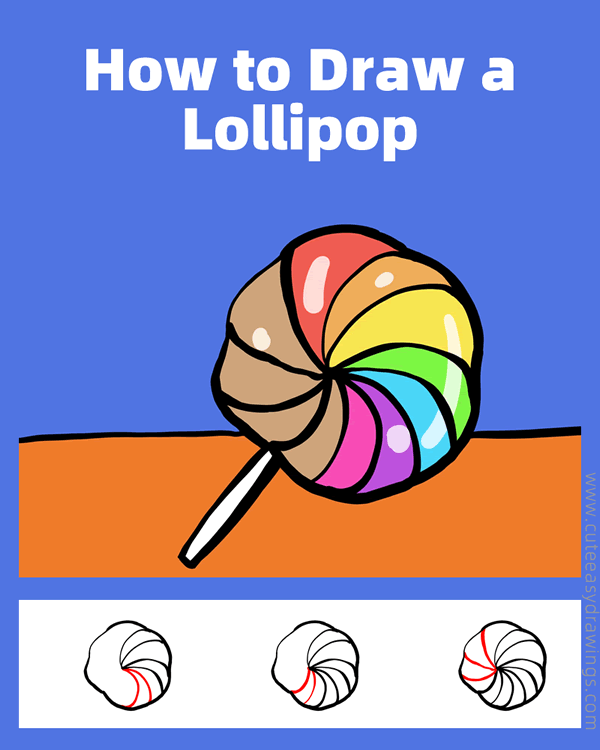 how to draw a lollipop - www.cuteeasydrawings.com