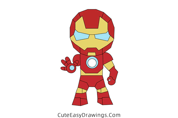 how to draw iron man easy - www.cuteeasydrawings.com