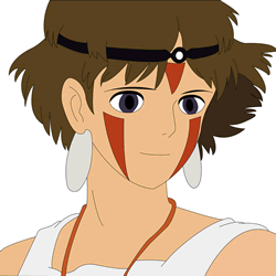 How to Draw San Face from Princess Mononoke Step by Step