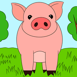 How to Draw a Pig Step by Step