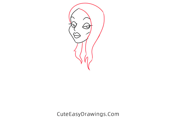 how to draw morticia addams from the addams family - www.cuteeasydrawings.com