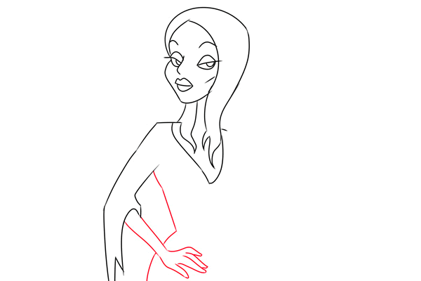 how to draw morticia addams from the addams family - www.cuteeasydrawings.com