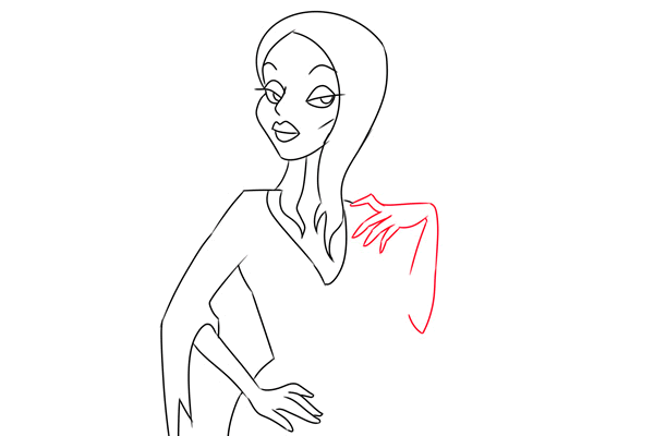 how to draw morticia addams from the addams family - www.cuteeasydrawings.com