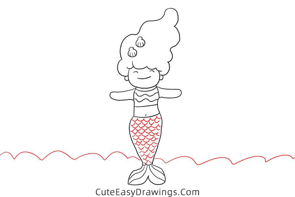 how to draw a mermaid easy - www.cuteeasydrawings.com