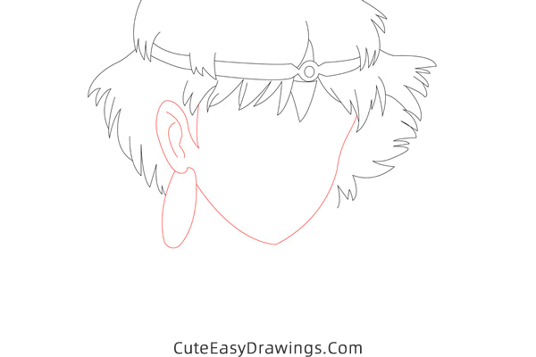 how to draw san face from princess mononoke - www.cuteeasydrawings.com