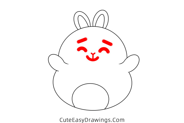 how to draw a cute bunny - www.cuteeasydrawings.com