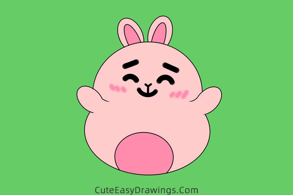 how to draw a cute bunny - www.cuteeasydrawings.com