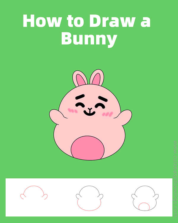 how to draw a cute bunny - www.cuteeasydrawings.com