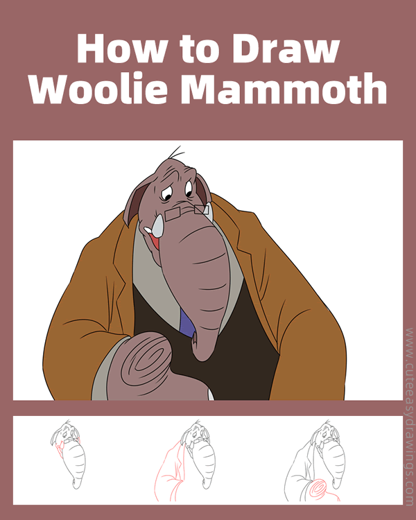 how to draw woolie mammoth from cats dont dance - www.cuteeasydrawings.com