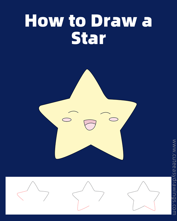 how to draw a star - www.cuteeasydrawings.com