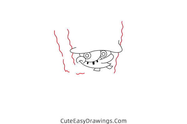 how to draw zombie spongebob - www.cuteeasydrawings.com