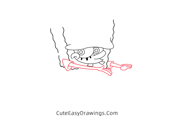 how to draw zombie spongebob - www.cuteeasydrawings.com