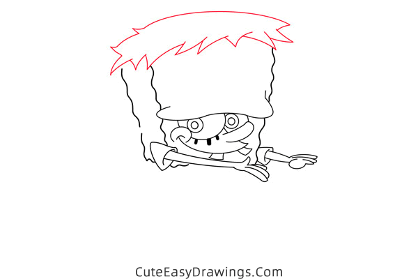 how to draw zombie spongebob - www.cuteeasydrawings.com