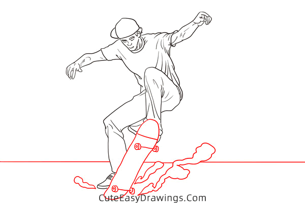 how to draw an awesome skateboarder - www.cuteeasydrawings.com