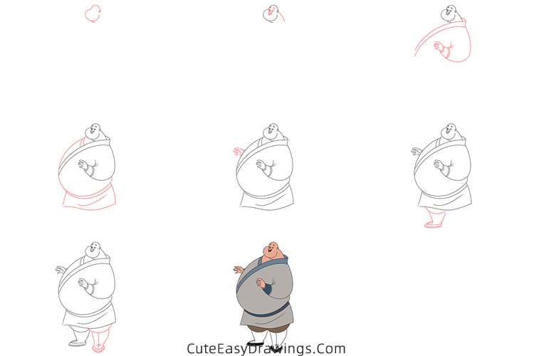 how to draw chien po from mulan - www.cuteeasydrawings.com