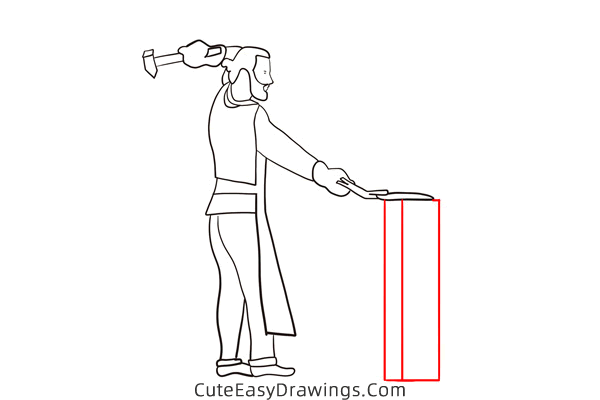 how to draw a blacksmith - www.cuteeasydrawings.com