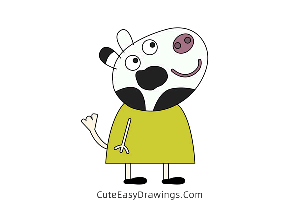 how to draw carol cow from peppa pig - www.cuteeasydrawings.com