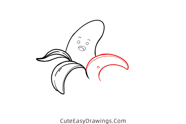 how to draw a banana - www.cuteeasydrawings.com