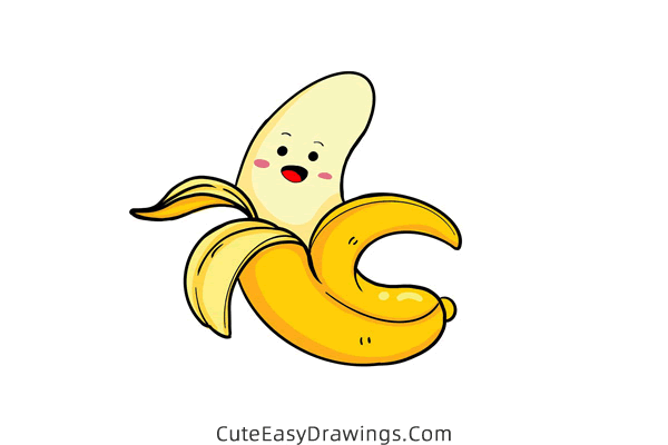 how to draw a banana - www.cuteeasydrawings.com
