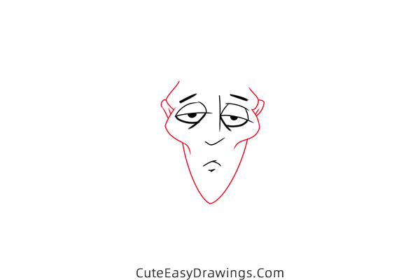 how to draw lurch from the addams family - www.cuteeasydrawings.com