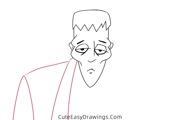 how to draw lurch from the addams family - www.cuteeasydrawings.com