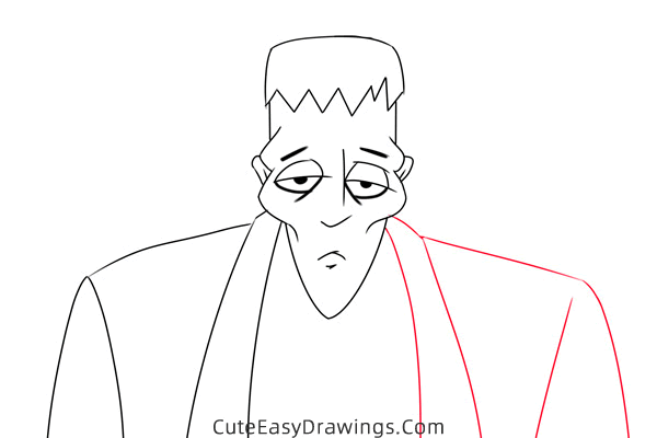 how to draw lurch from the addams family - www.cuteeasydrawings.com