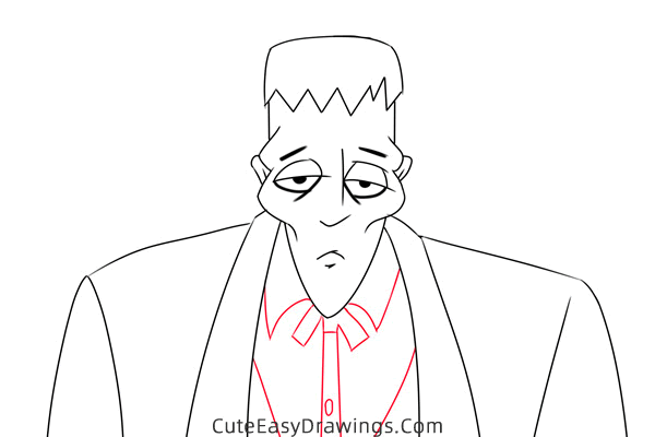 how to draw lurch from the addams family - www.cuteeasydrawings.com