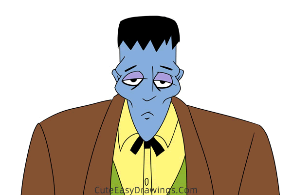 how to draw lurch from the addams family - www.cuteeasydrawings.com