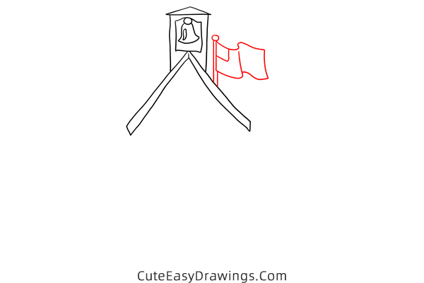 how to draw a church building - www.cuteeasydrawings.com