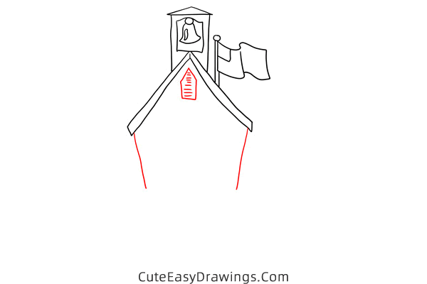 how to draw a church building - www.cuteeasydrawings.com