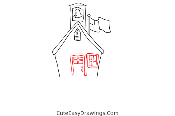 how to draw a church building - www.cuteeasydrawings.com