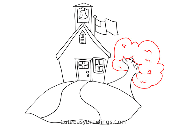 how to draw a church building - www.cuteeasydrawings.com
