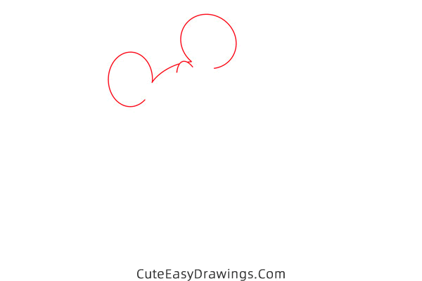 how to draw mickey mouse thinking - www.cuteeasydrawings.com