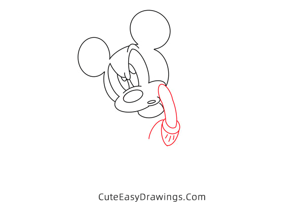 how to draw mickey mouse thinking - www.cuteeasydrawings.com