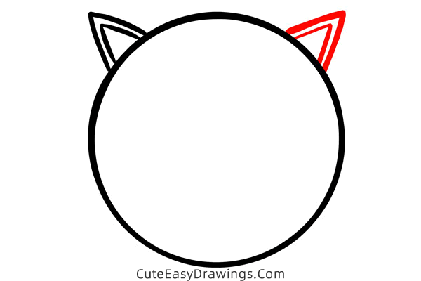 how to draw a kitty face - www.cuteeasydrawings.com