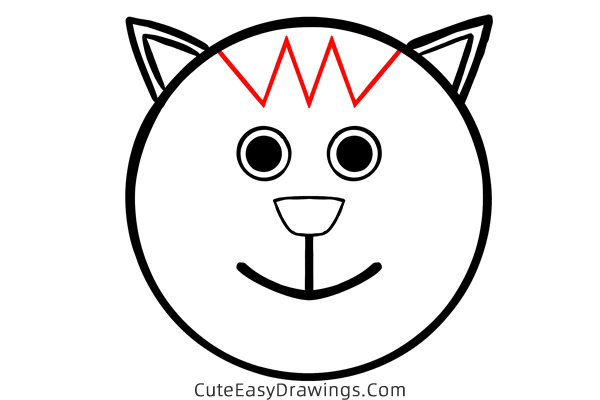 how to draw a kitty face - www.cuteeasydrawings.com