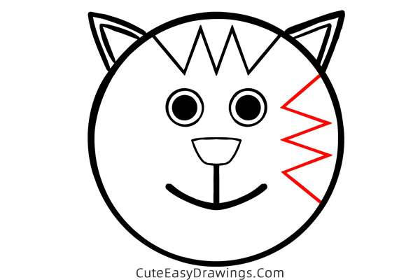 how to draw a kitty face - www.cuteeasydrawings.com
